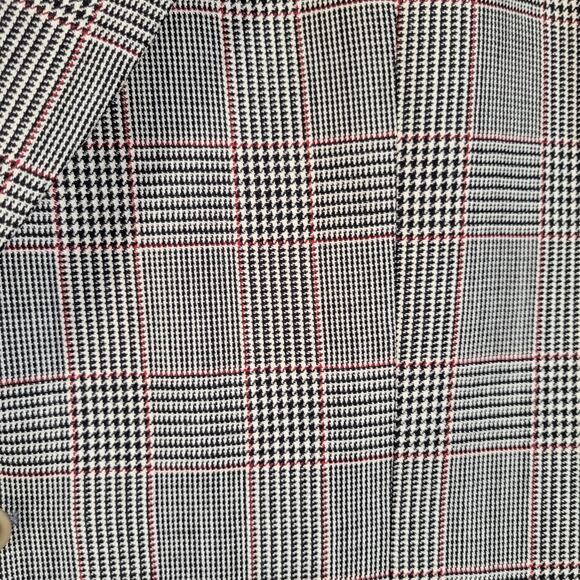 Vtg Valentino Uomo 40R Gray Red Glen Plaid Wool Blazer Italy Sport Coat Jacket - Picture 6 of 11